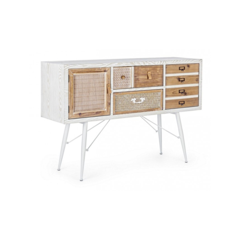 Aparador Eloise 2 puertas 2 cajones en madera natural 80h cm