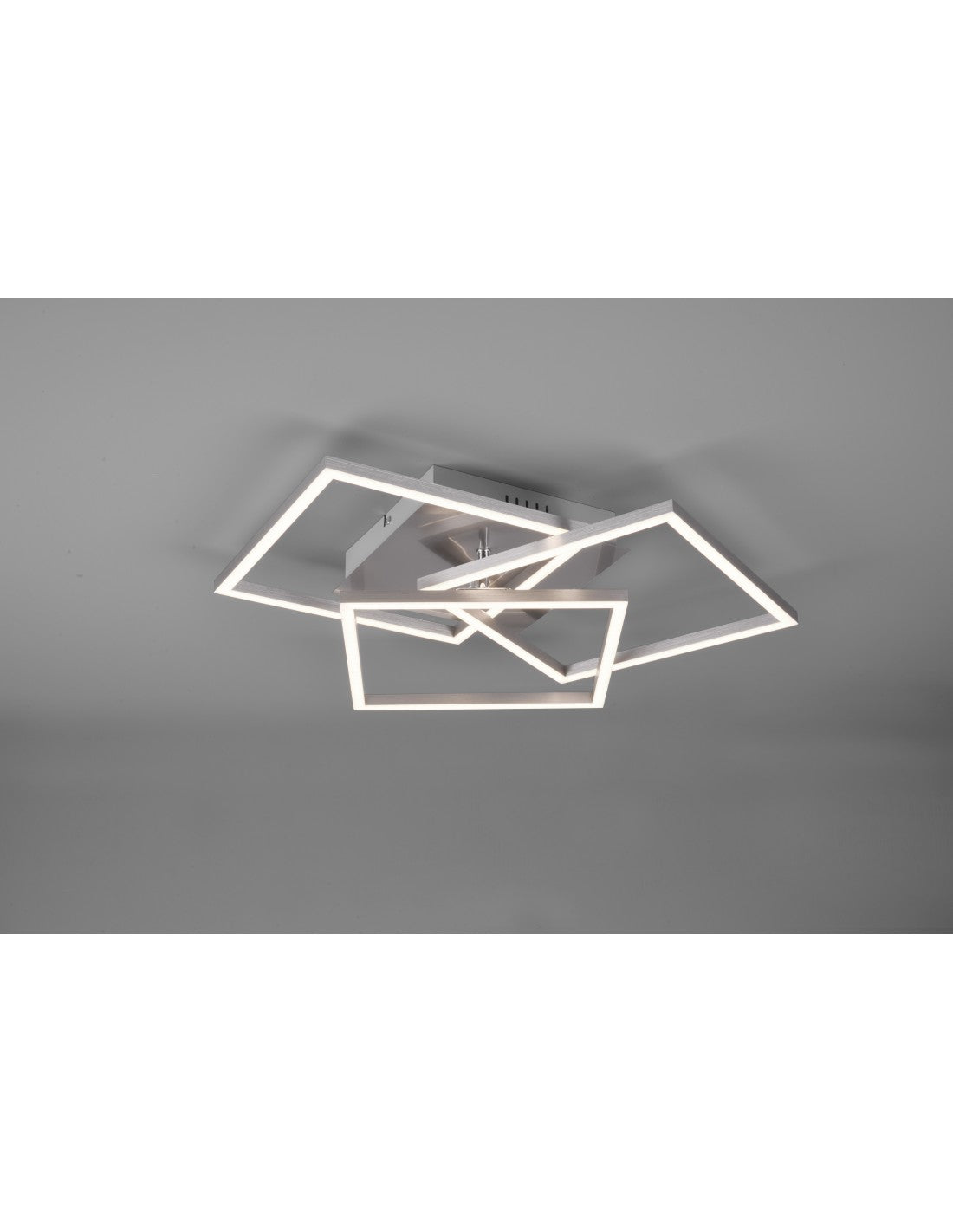 Luz de techo 3 cuadrados ajustable LED atenuador móvil níquel trío iluminación