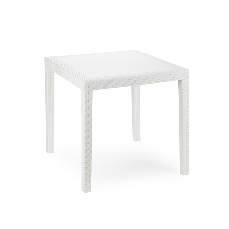 Mesa King ratán cuadrada blanca 79 x 79 x 72 cm