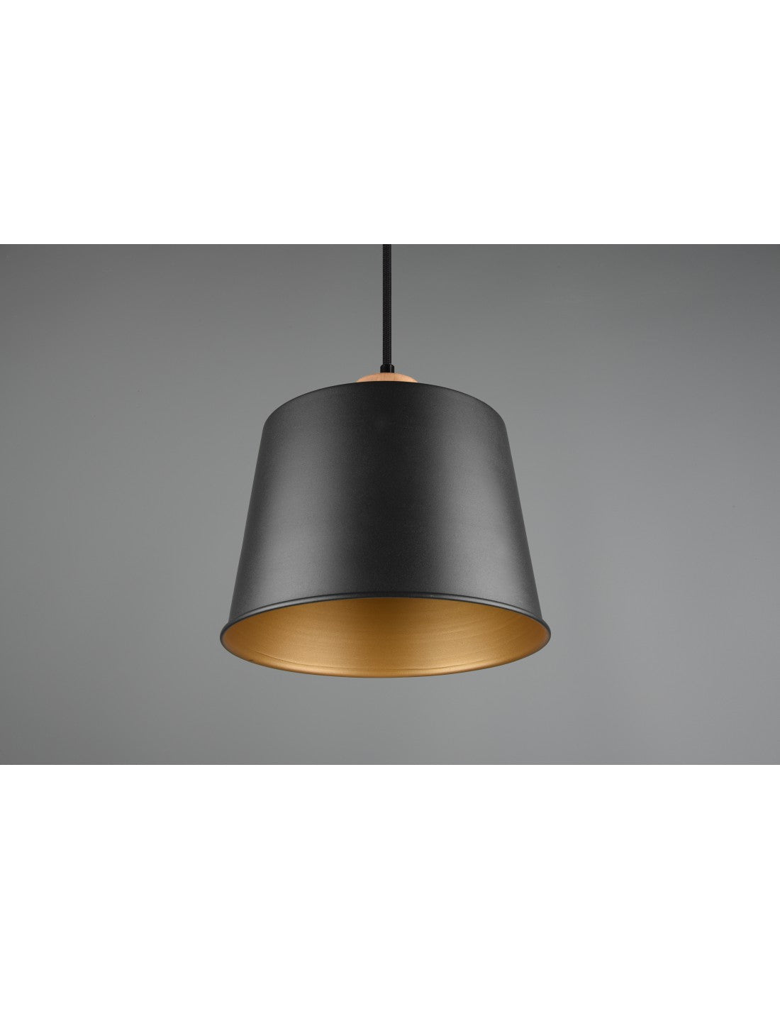 Pantalla de lámpara colgante individual en oro negro Harris Trio Lighting