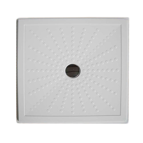 Plato de ducha para discapacitados a ras de suelo de cristal de resina con desagüe