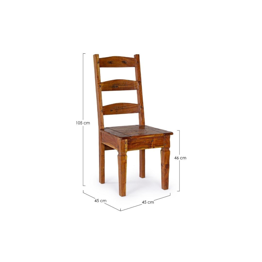 Silla Chateux de madera de acacia rústica envejecida