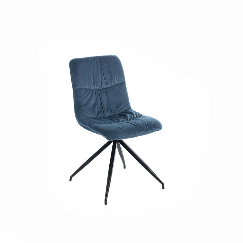 Silla en tejido microfibra efecto terciopelo verde petróleo 43x38xh. 86,5 centímetros 
