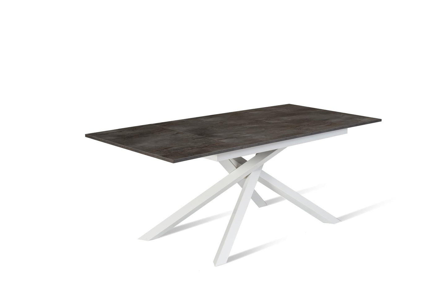 Mesa extensible de hormigón blanco grisáceo 90 cm x 140-190 cm Alt. 76 cm