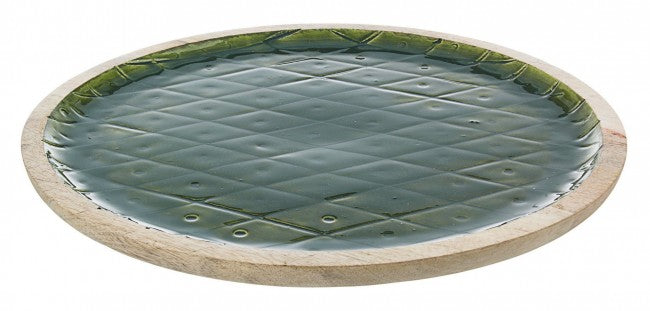 2x Plato decorativo de mango verde