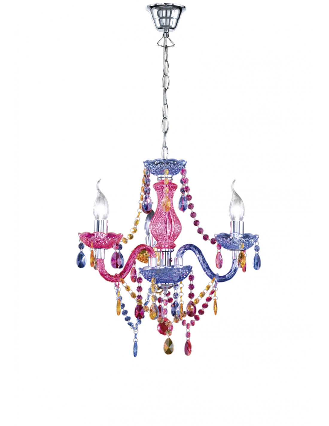 Araña 3 Brazos Lüster Colgantes Decorativos Multicolor Trio Lighting