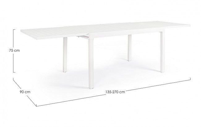 Mesa Pelagius Aluminio 135-270X90 Blanco Yk11