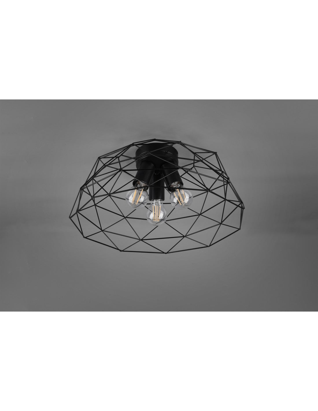 Lámpara de techo Haval Gabbia 3xE27 Negro Mate Ø45 cm Trio Lighting