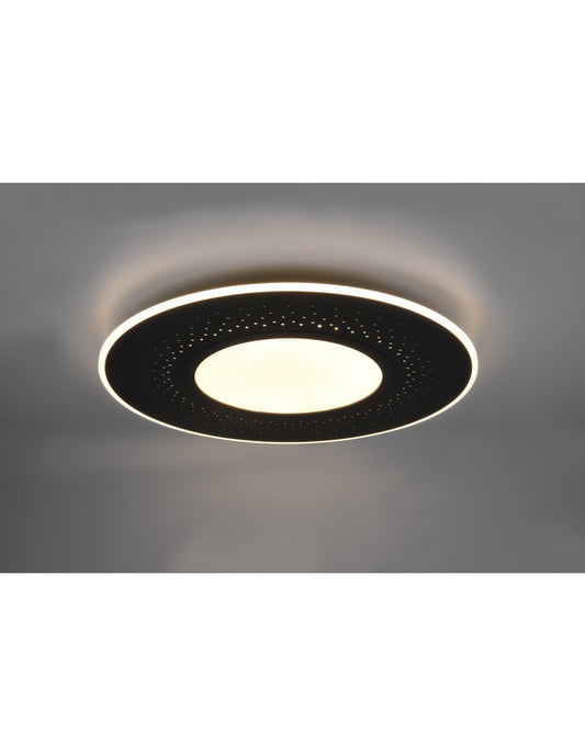 Lámpara de techo moderna grande Verus Black Led Dimmer 70w Trio Lighting