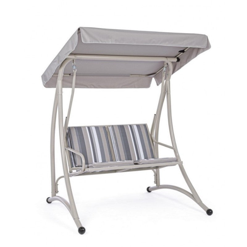 Columpio biplaza acero Marfil GRELY 145x120x h185 cm