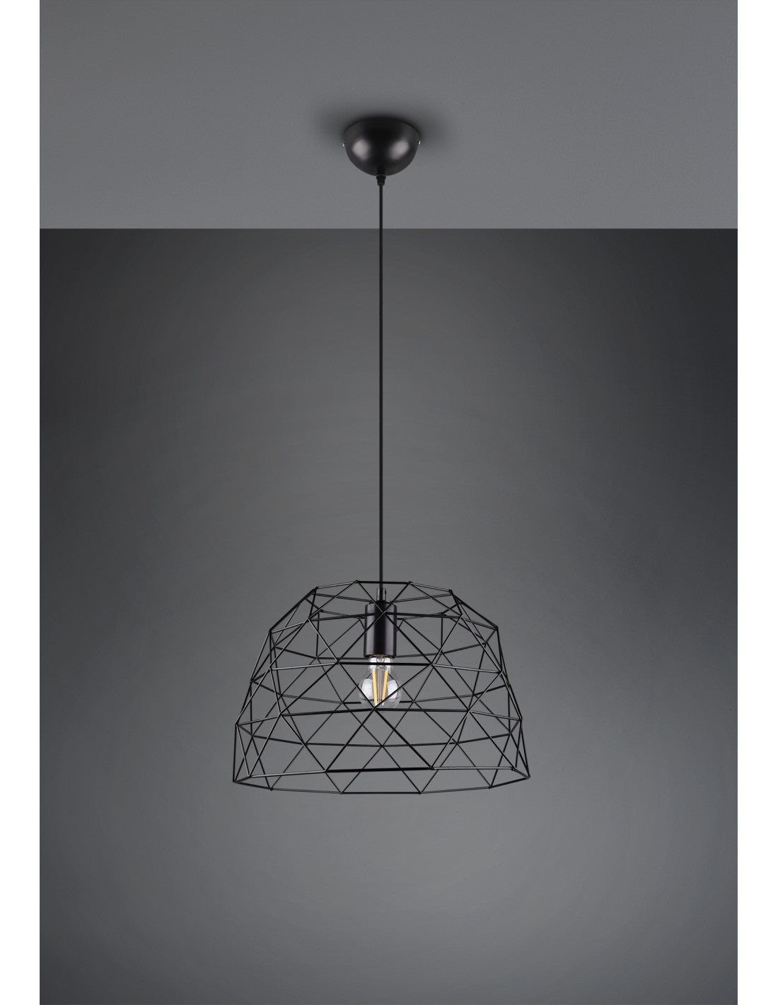 Haval Cage Suspensión 1xE27 Negro Mate Ø38 cm Trio Lighting