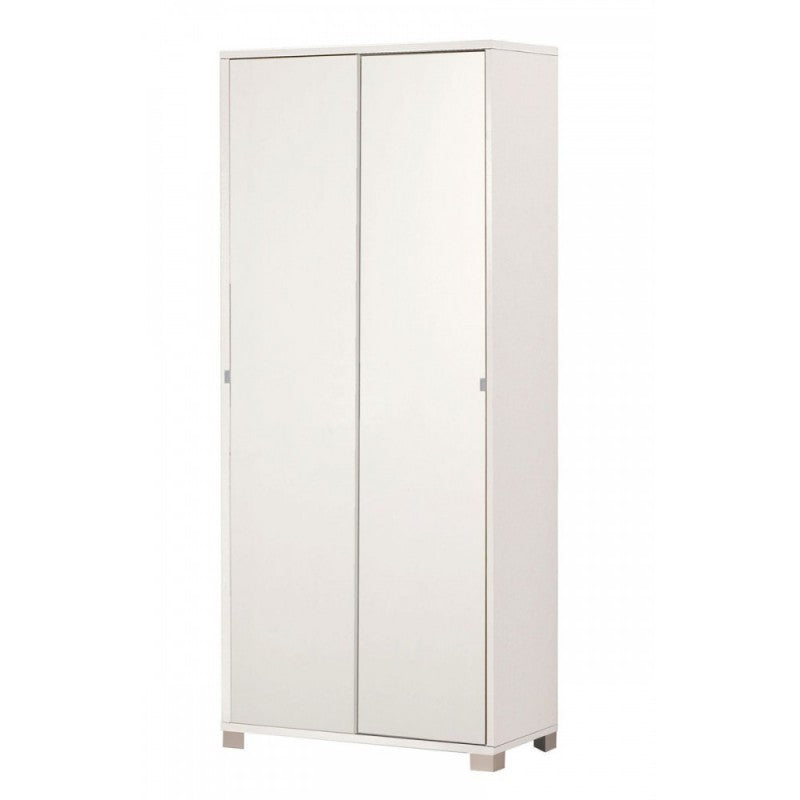 Armario multiusos dos puertas correderas con baldas Blanco 82x41x h190 cm