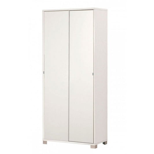 Armario multiusos dos puertas correderas con baldas Blanco 82x41x h190 cm