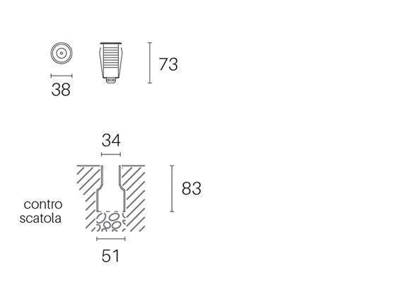 Calp.D.3,8 - Línea hangar acero 2,5W Led 3000K