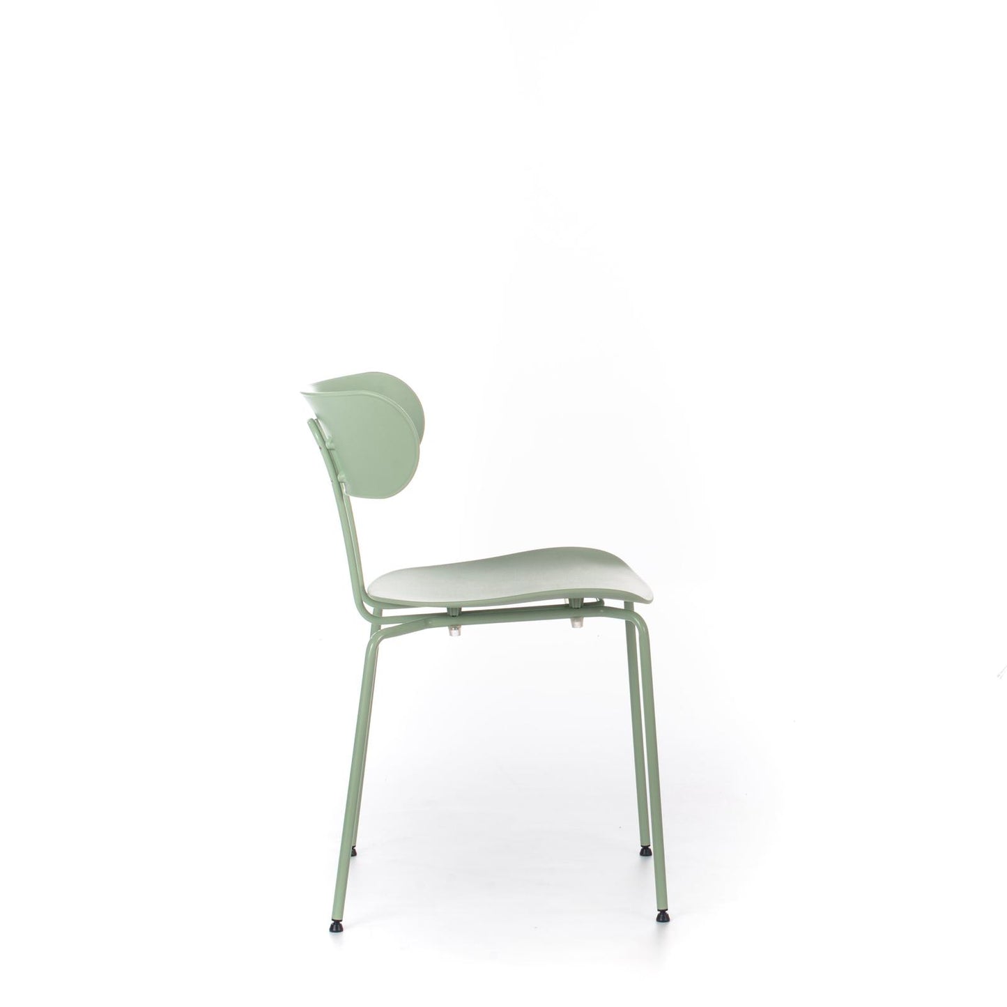 4x Silla de polipropileno con asiento verde.