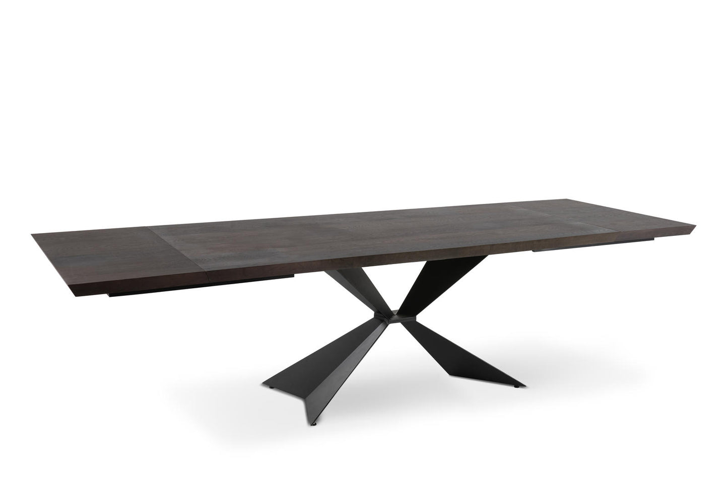 Mesa extensible con tapa chapada en roble termotratado 200/300x100x76h cm