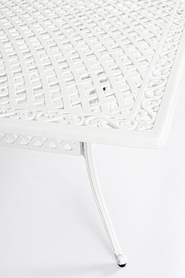 Mesa exterior rectangular Ivrea blanca 107x213 cm