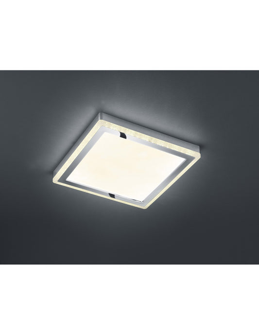 Plafón Slide Cuadrado Doble LED RGBW Regulable Blanco 40x40 cm Trio Lighting