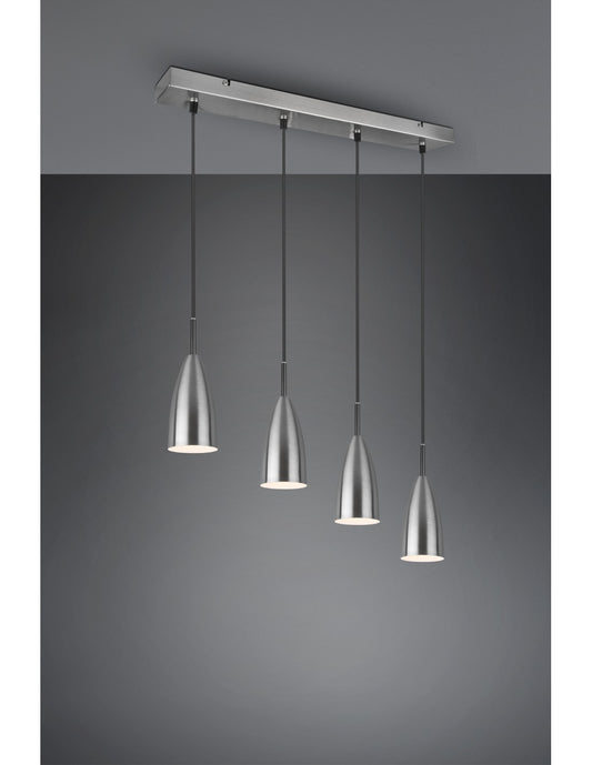 Lámpara de araña lineal Farin Island 4 luces Nichel Trio Lighting