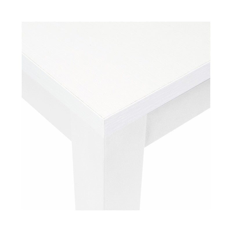 Mesa de comedor extensible íntegramente en madera de melamina 90x160-200 cm blanco