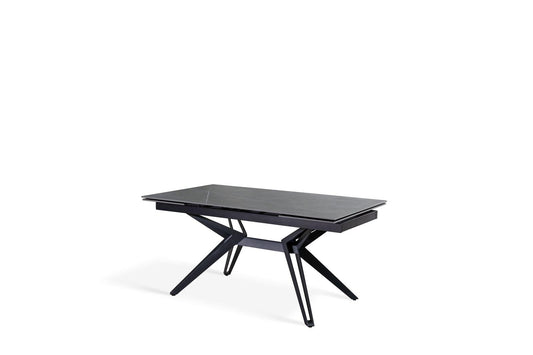 Mesa extensible gris-negra 90 cm x 160-240 cm cm Alt. 76 cm