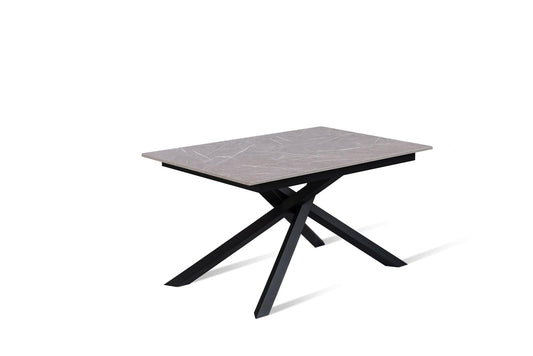Mesa extensible antracita-negro 90 cm x 140- 190 cm Alt. 76 cm