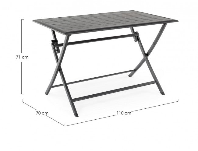 ELIN Mesa exterior aluminio antracita 110x70x h71 cm