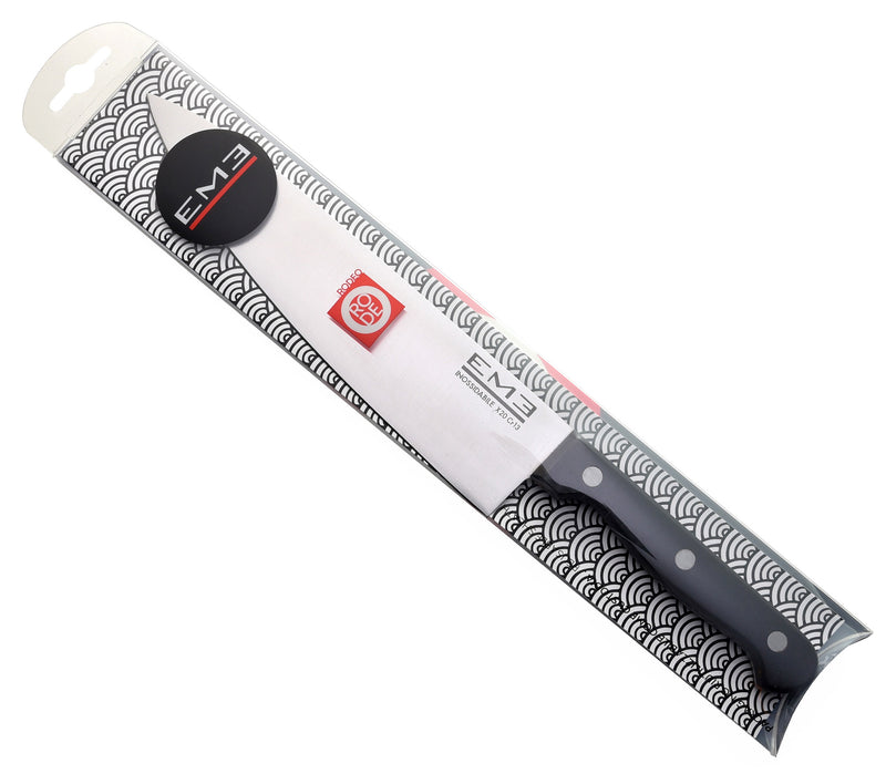 Cuchillo de cocina profesional con hoja de 20 cm y mango de POM remachado, perfecto para cada necesidad culinaria.