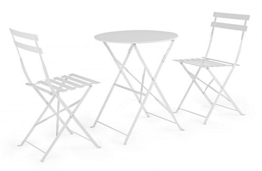 Bizzotto Conjunto de mesa y sillas de jardín Bizzotto blanco