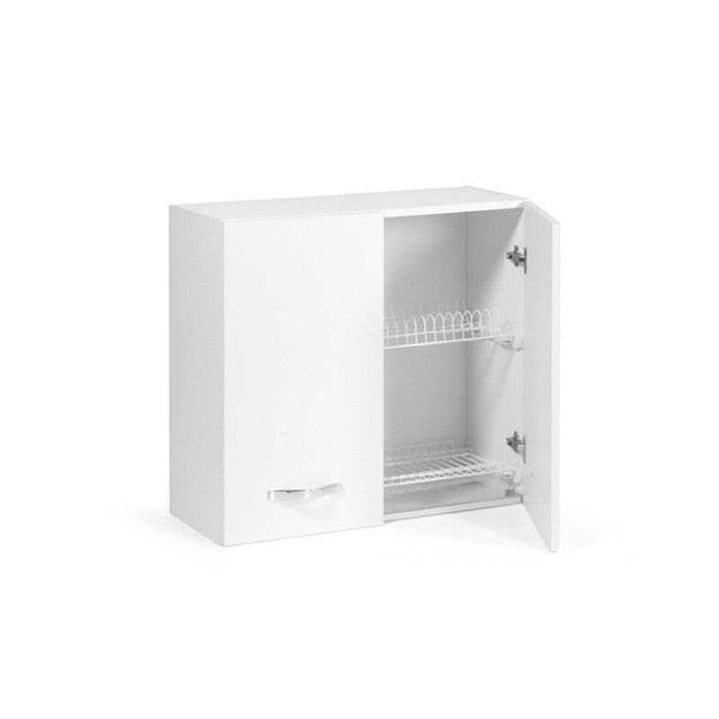 Mueble escurridor de cenizas blanco para cocina 80x32xH 72 cm con 2 puertas