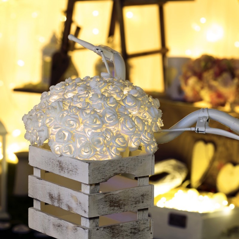 Ramo Rosas RBF Blancas 120 LED 4m + Ø30cm