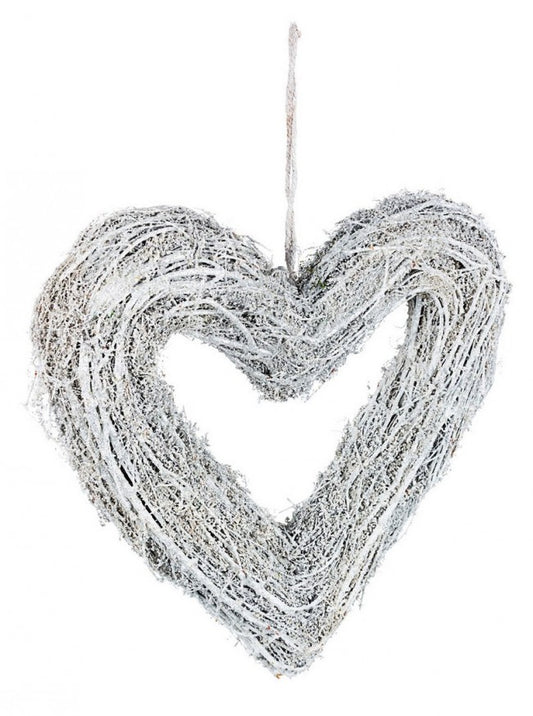 4x Colgantes de corazón de bosque blanco