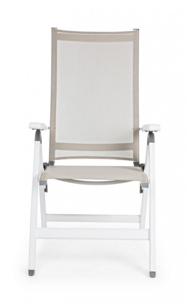 CRUISE Sillón plegable de exterior blanco 59x71x h 113 cm