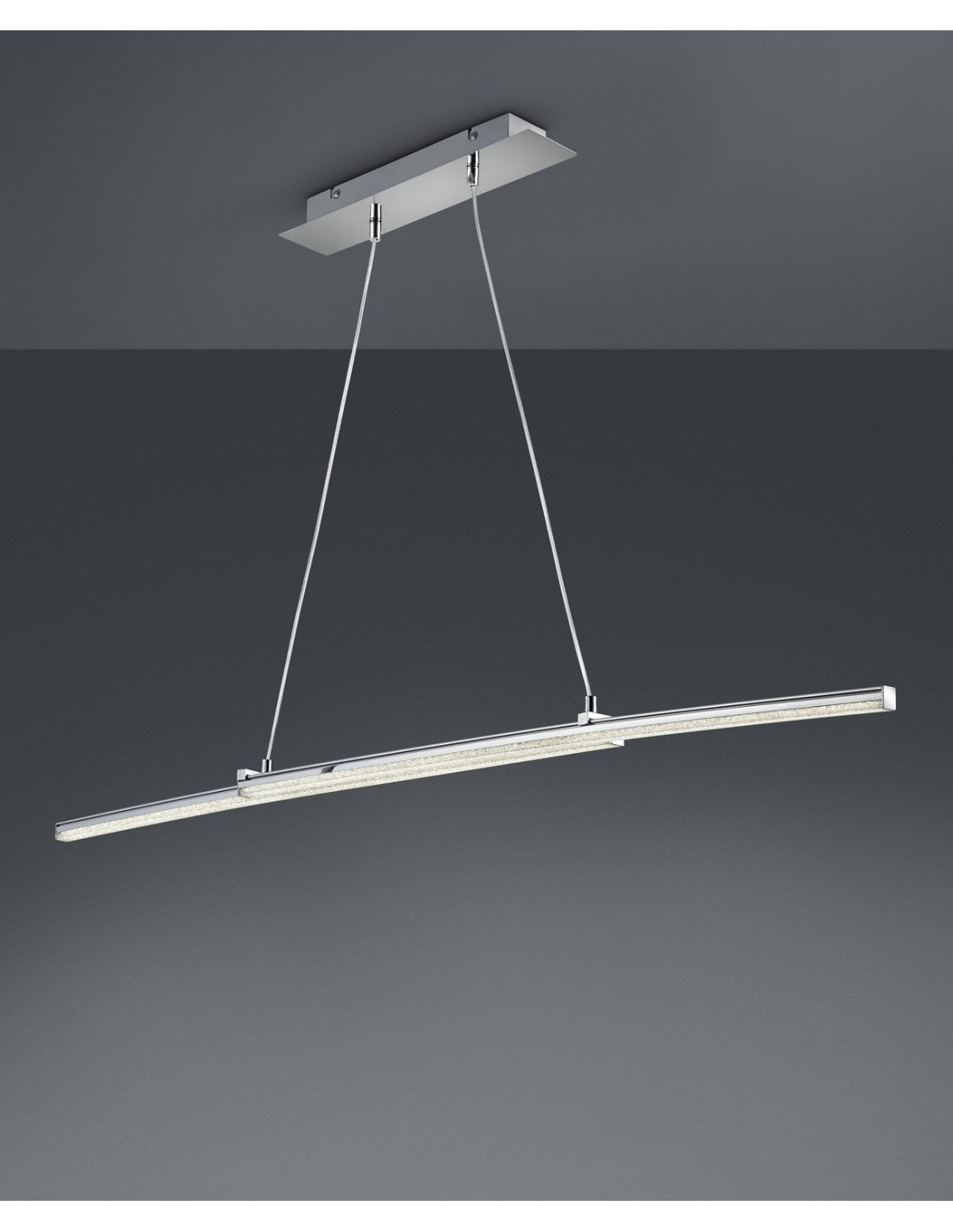 Lámpara colgante moderna LED regulable cromada L140 cm Trio Lighting