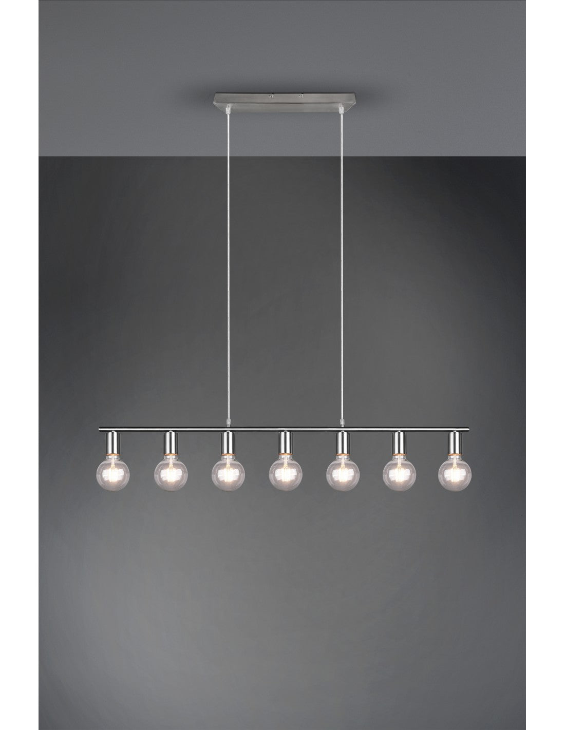 Lámpara colgante 7xE27 Vannes Níquel L110 cm Trio Lighting