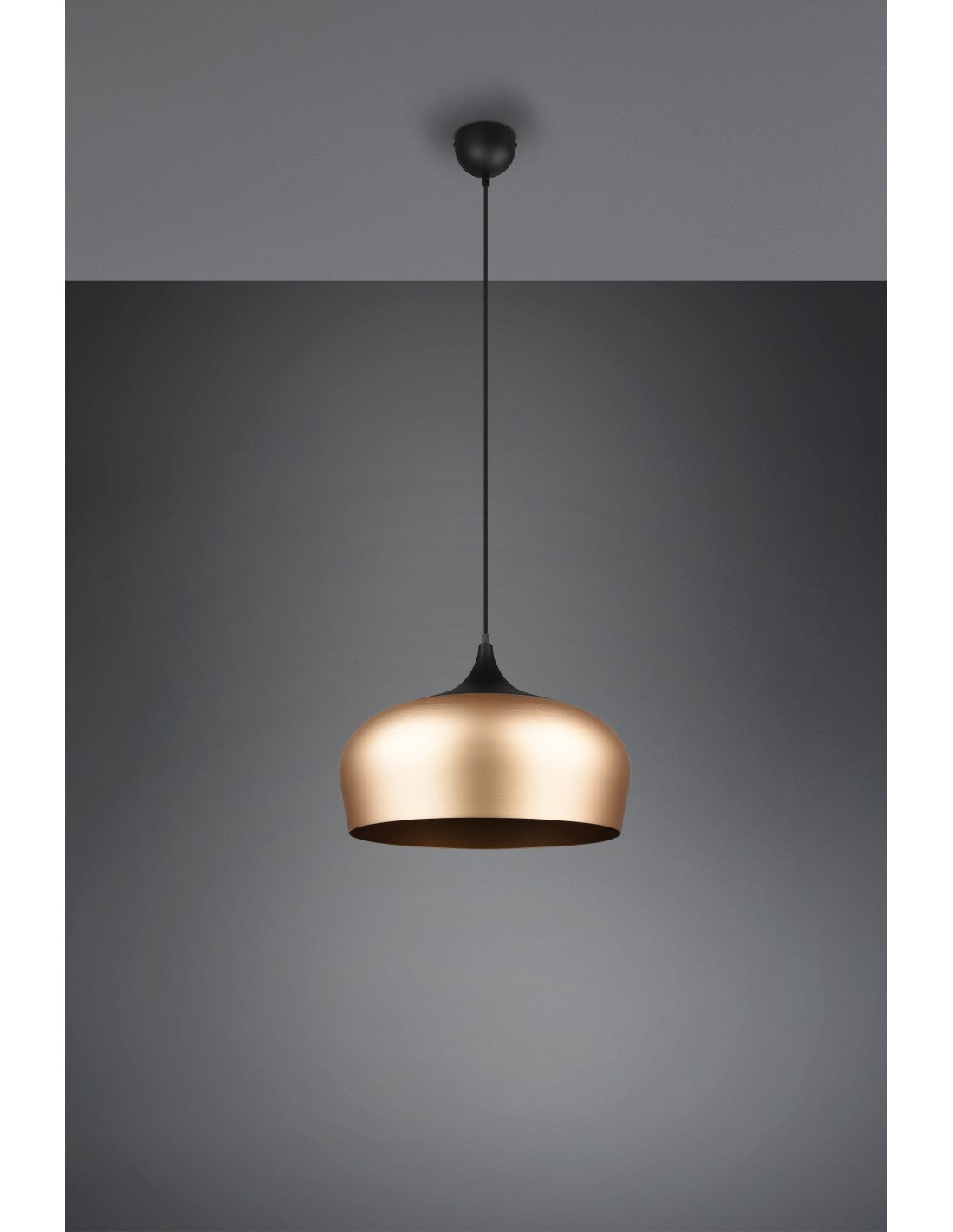 Lámpara de cocina con suspensión grande, iluminación Chiron Trio de latón