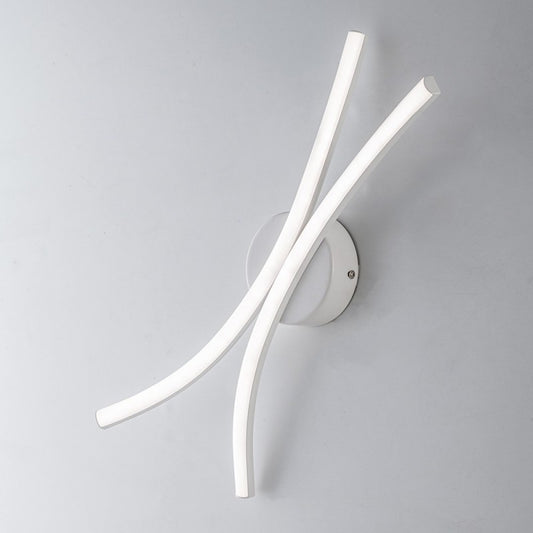 Aplique de metal y aluminio LED integrado blanco 15x h22 cm