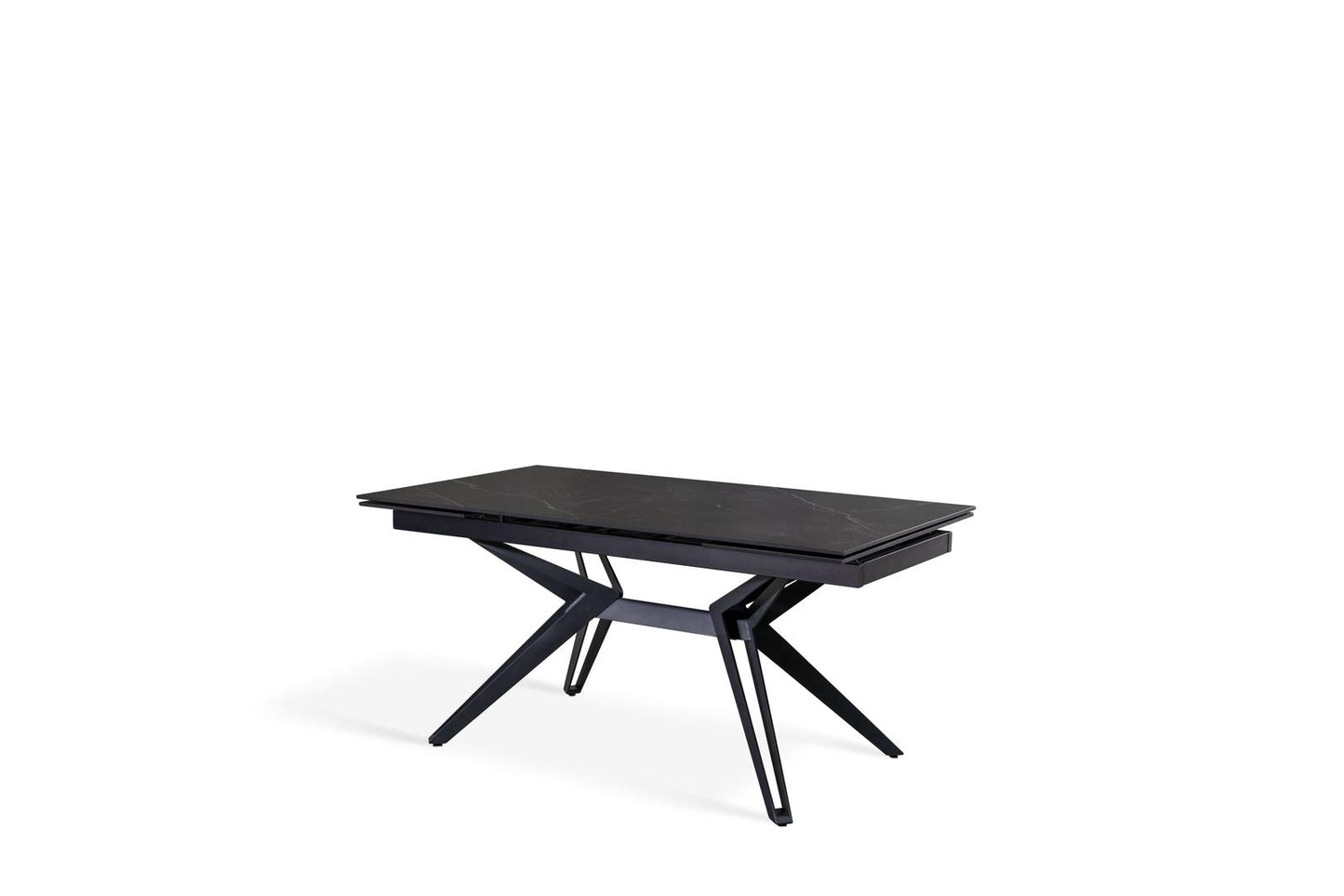 Mesa extensible negro mate 90 cm x 160-240 cm Alt. 76 cm
