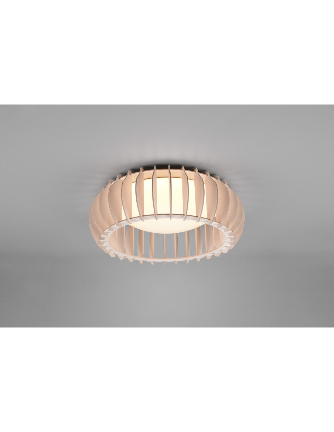 Lámpara de techo de madera natural LED Dimmer Mount Ø40 cm Trio Lighting