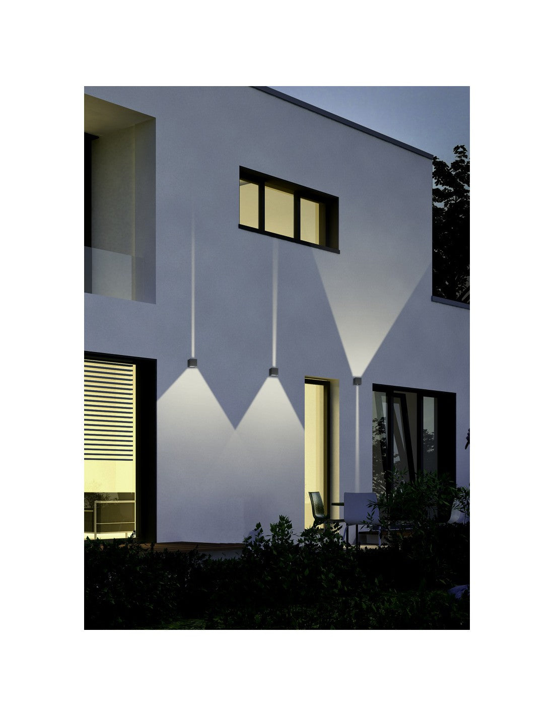 Aplique Cubo Antracita Doble Luz LED Adaja IP54 Trio Lighting