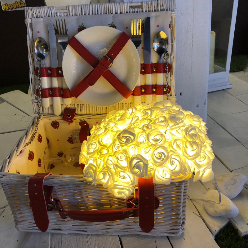 Ramo Rosas RBF Blancas 120 LED 4m + Ø30cm