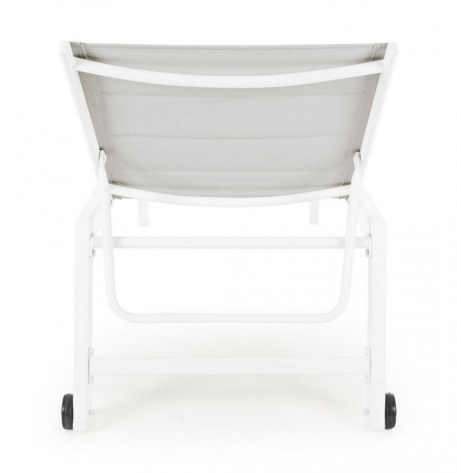 Cama alta Hilde de aluminio blanca con ruedas