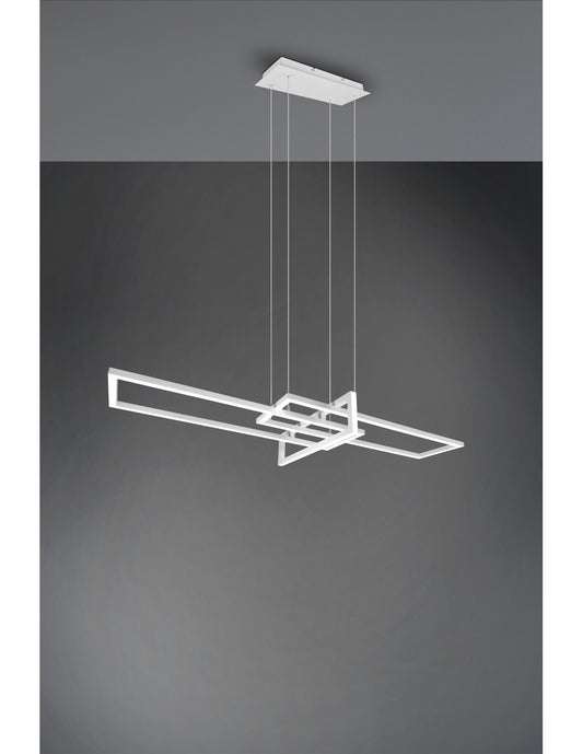 Salinas Suspensión 3 Rectángulos LED 34w Blanco L110 cm Regulable Trio Lighting