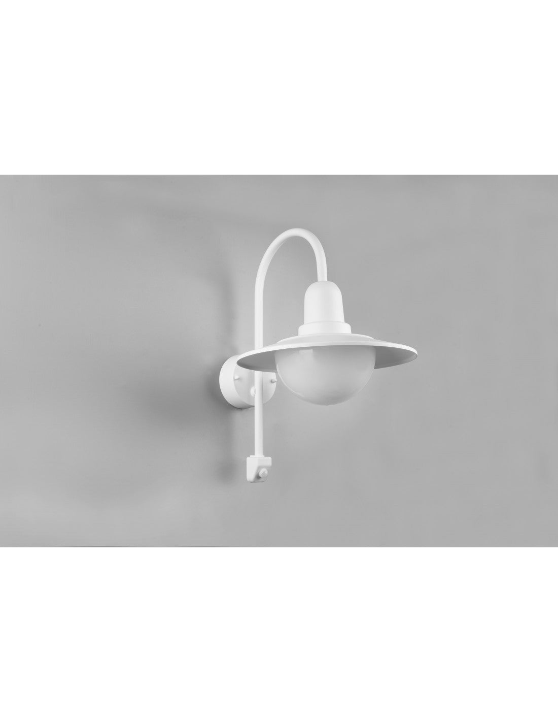 Lámpara de pared vintage blanca con brazo curvo y sensor de movimiento IP44 Norman Trio Lighting