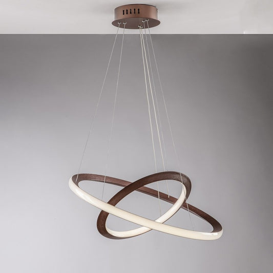 Lámpara de araña moderna y de aluminio con LED integrado marrón 60x40x h150 cm