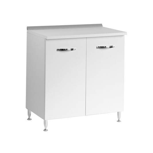 Base de cocina de fresno blanco con 2 puertas 80x50xH 85 cm