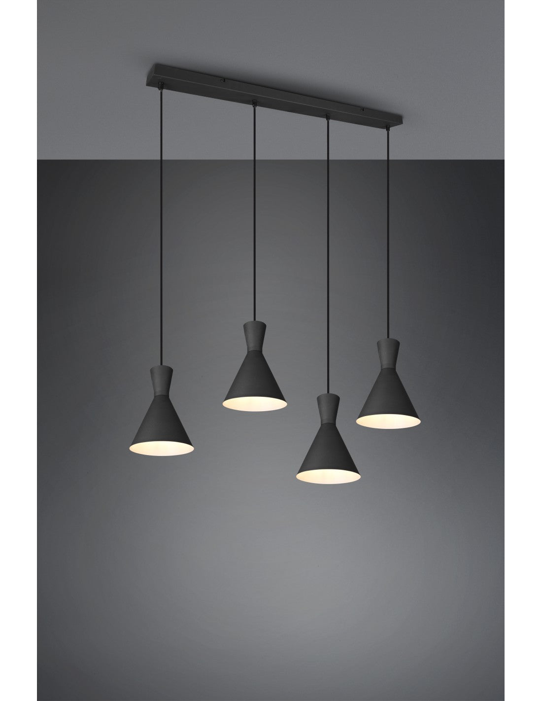 Suspensión Lineal Enzo 4xE27 Negro Mate Trio Lighting
