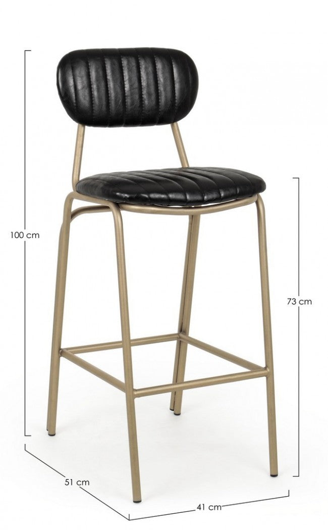 Taburete de bar Addy vintage negro 41x51x100h cm