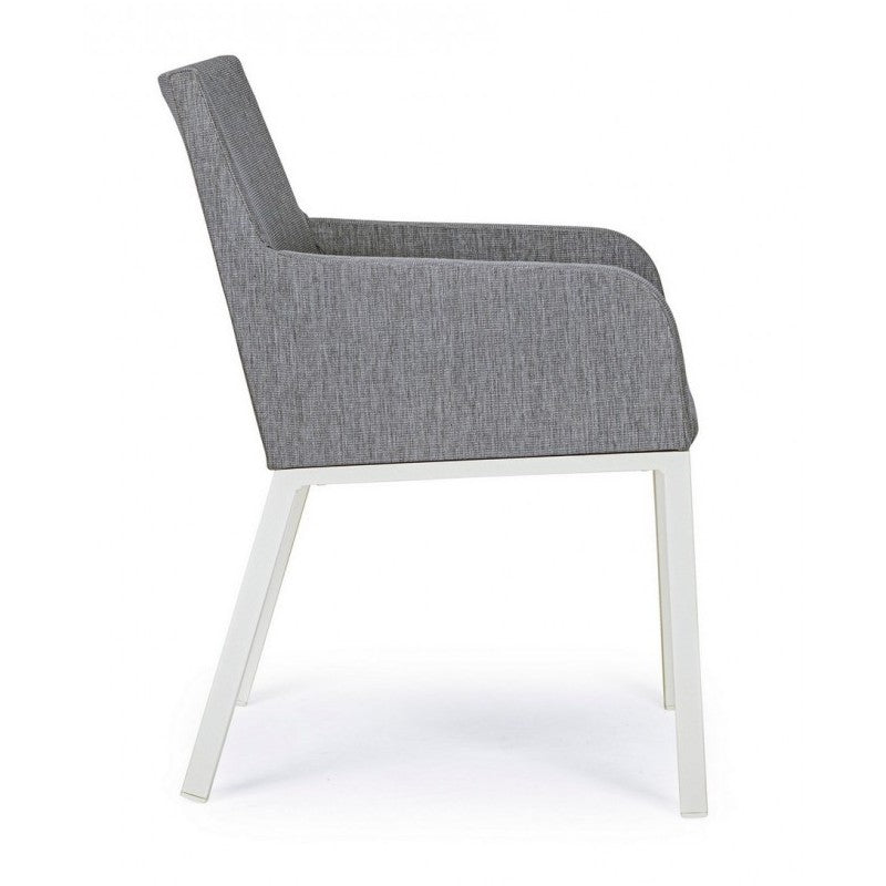 Silla de aluminio con recubrimiento en polvo gris 55x62x82h cm