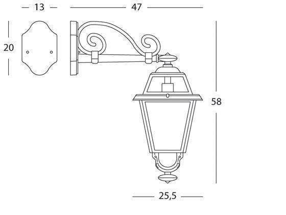 Aplique Fondo E27 grafito línea elegancia